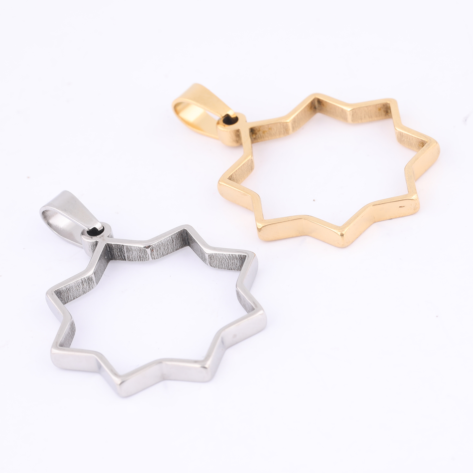 Bezels Pendant Resin - 10pcs Stainless Steel Gold Plated Snowflake