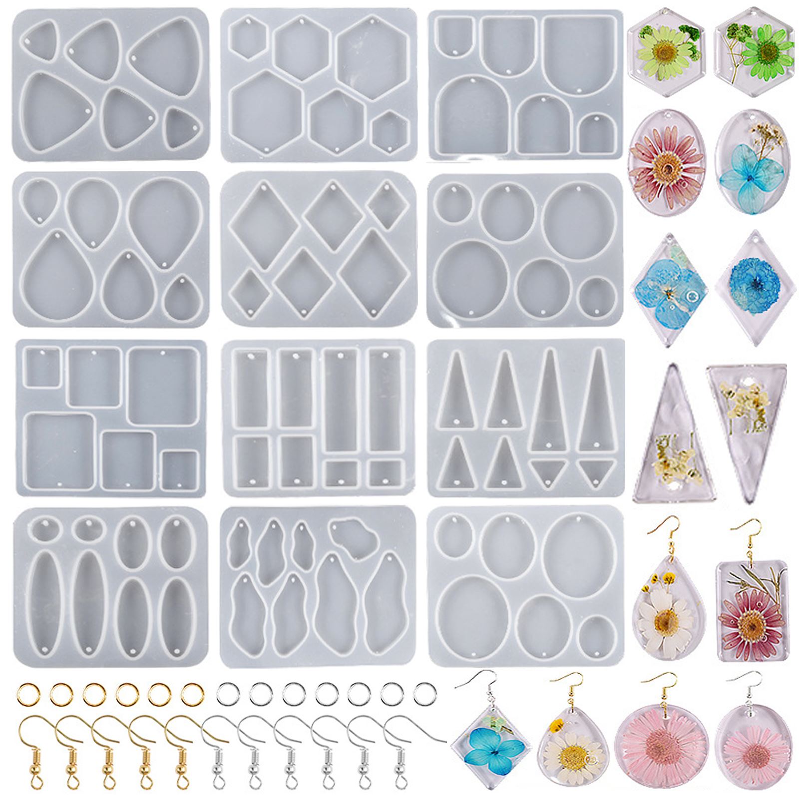 Resin Art Alphabet - Geometric Earring Pendant Silicone Mold For