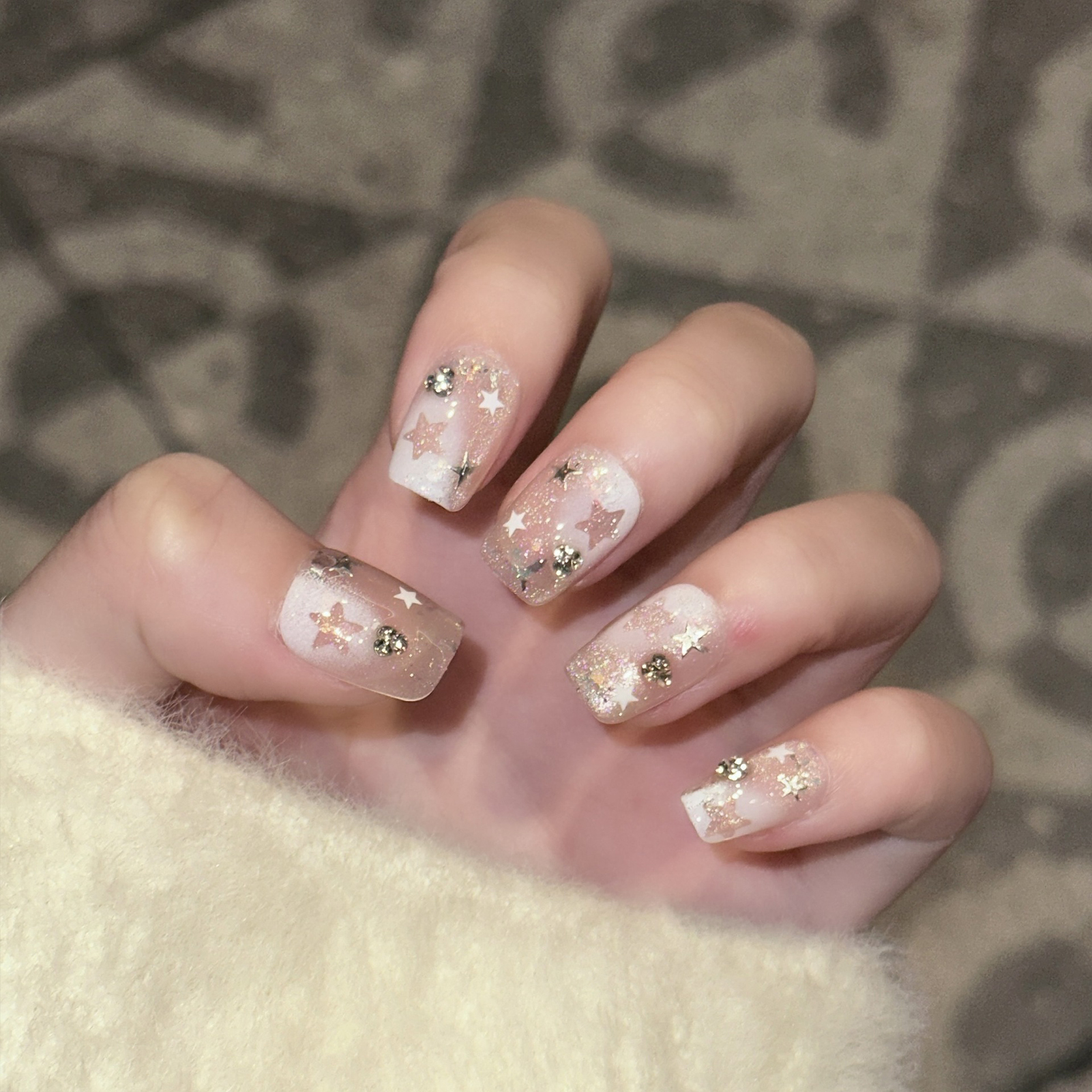Resin Art Diy - 10PCS Short Square Fake Nails with