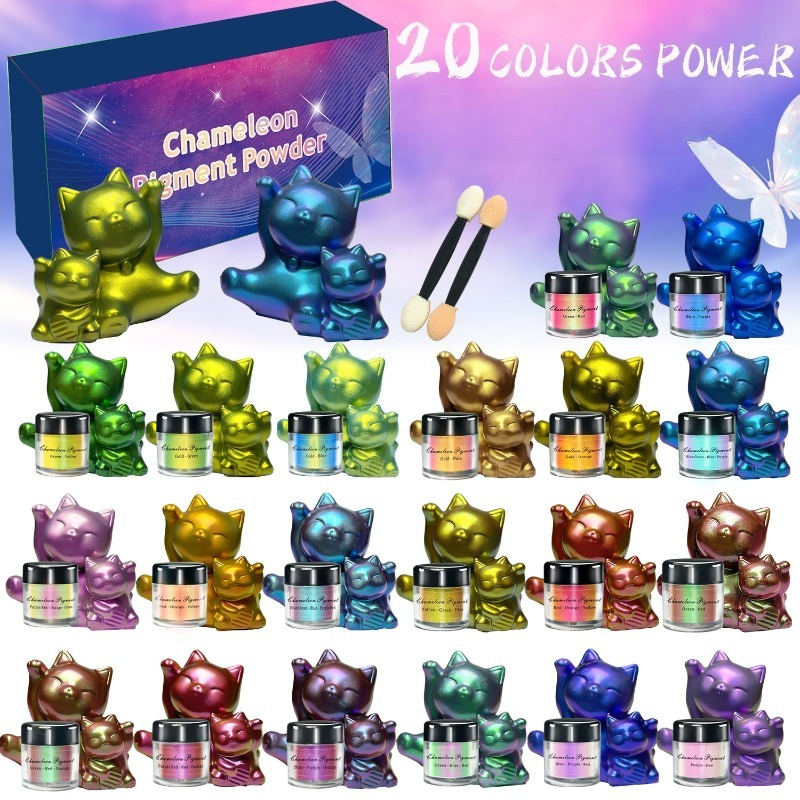 Glitter Powder Resin - 20 Colors Color Shift Mica Powder