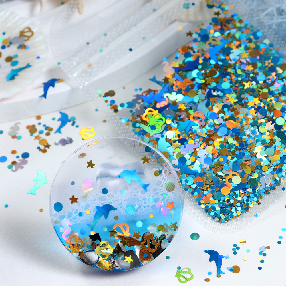 Glitter Powder Resin - Dolphins Seahorses Glitter For Epoxy Resin
