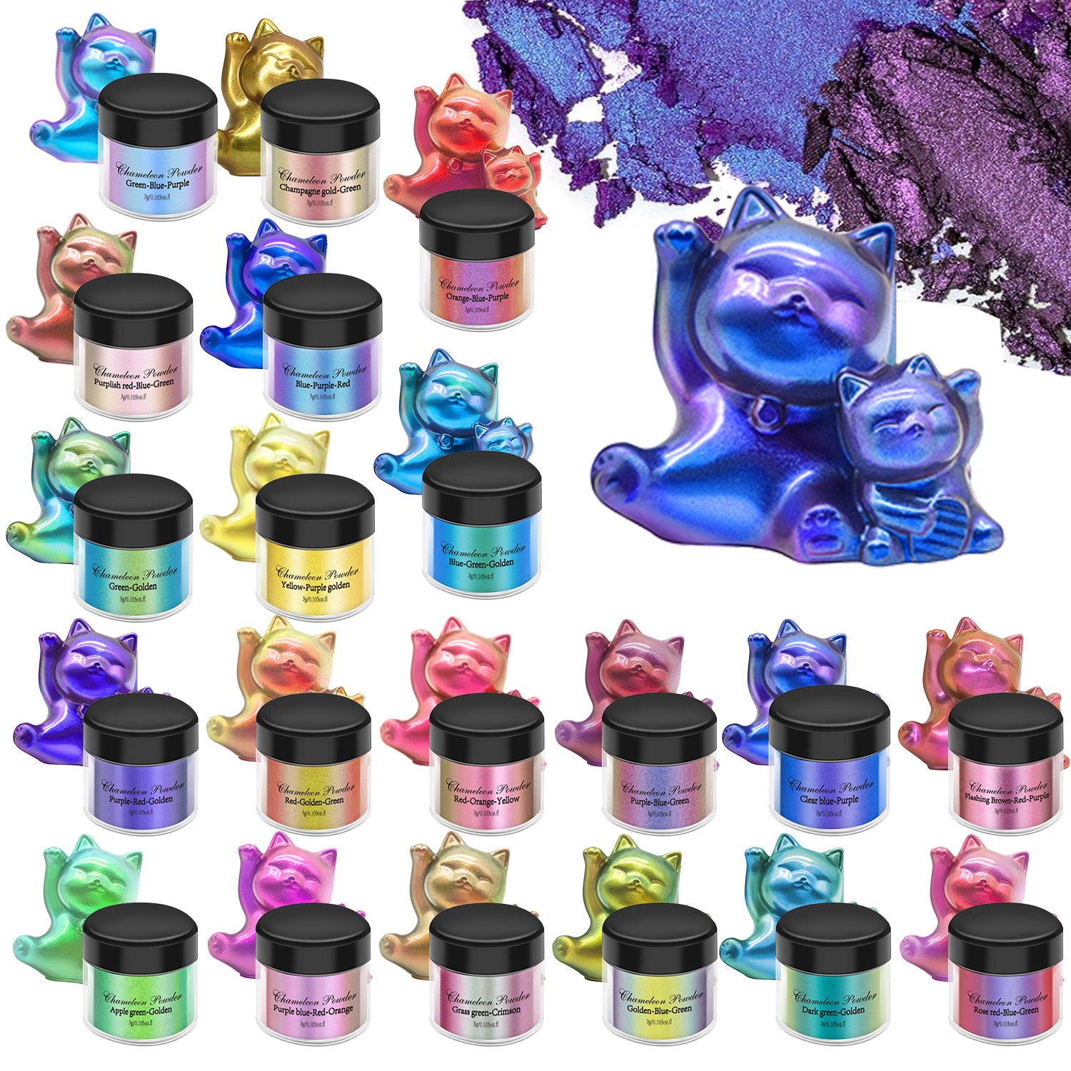 Glitter Powder Resin - 3g/Bottle Magic Mirror Powder Chameleon Epoxy