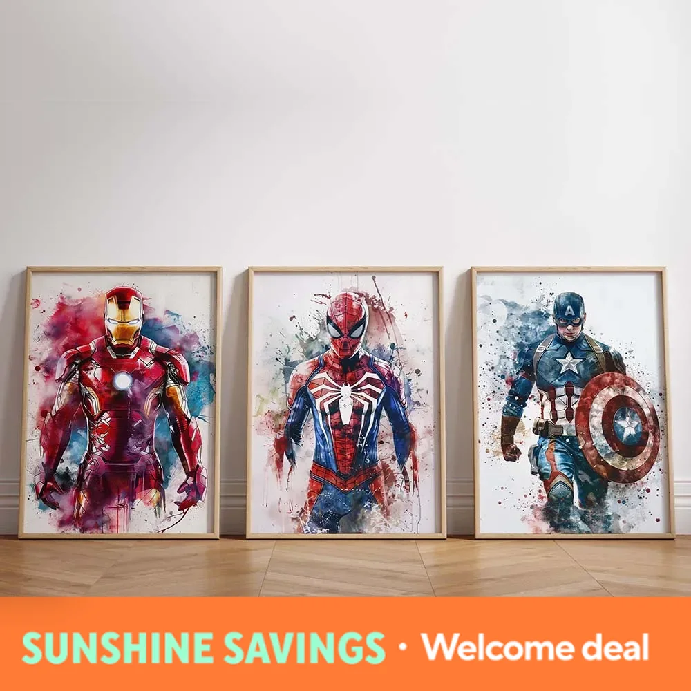 Resin Art Painting - new Watercolor Dripping Art Superheroes Prints