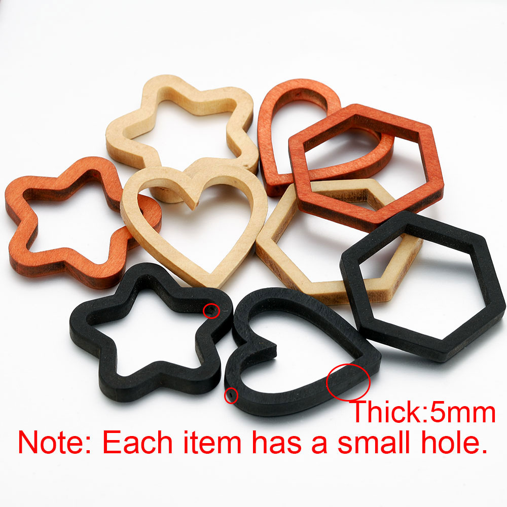 10pcs Wood Heart Square Silico - Bezels Pendant Resin recension och pris
