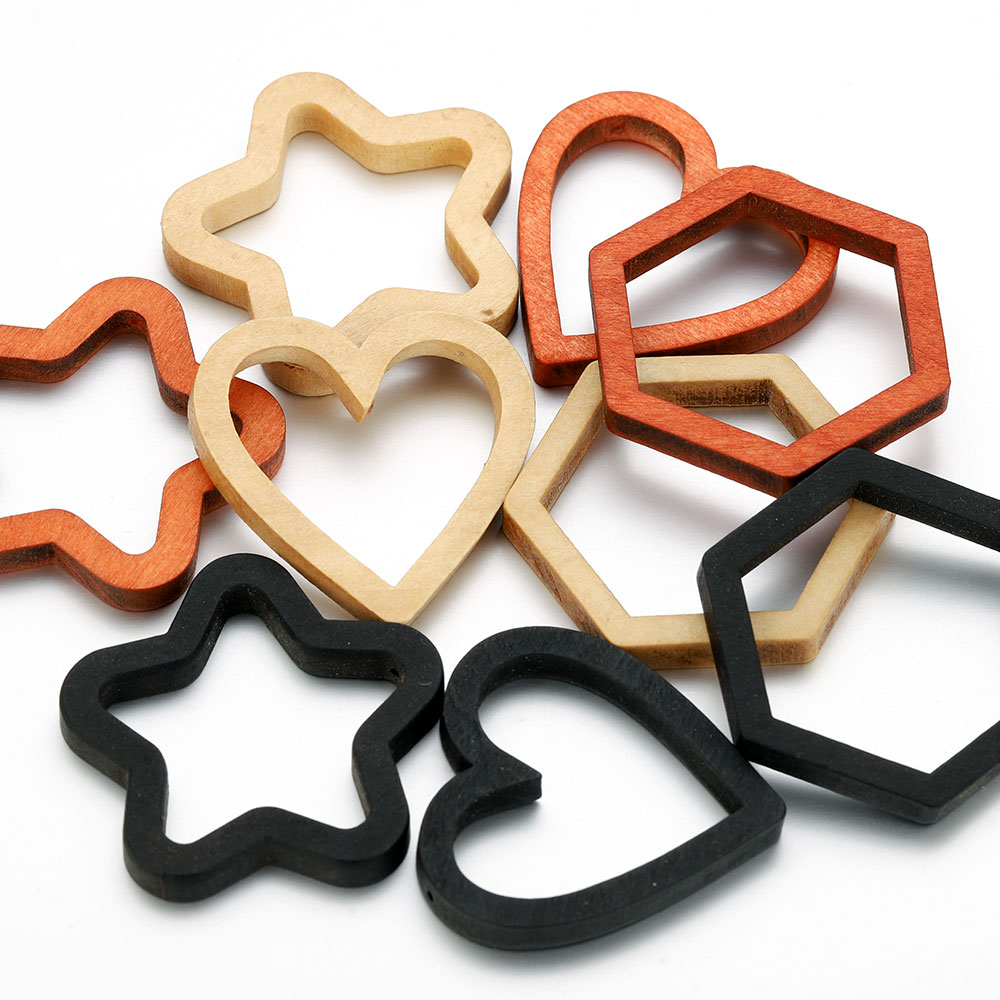 10pcs Wood Heart Square Silico - Bezels Pendant Resin recension och pris