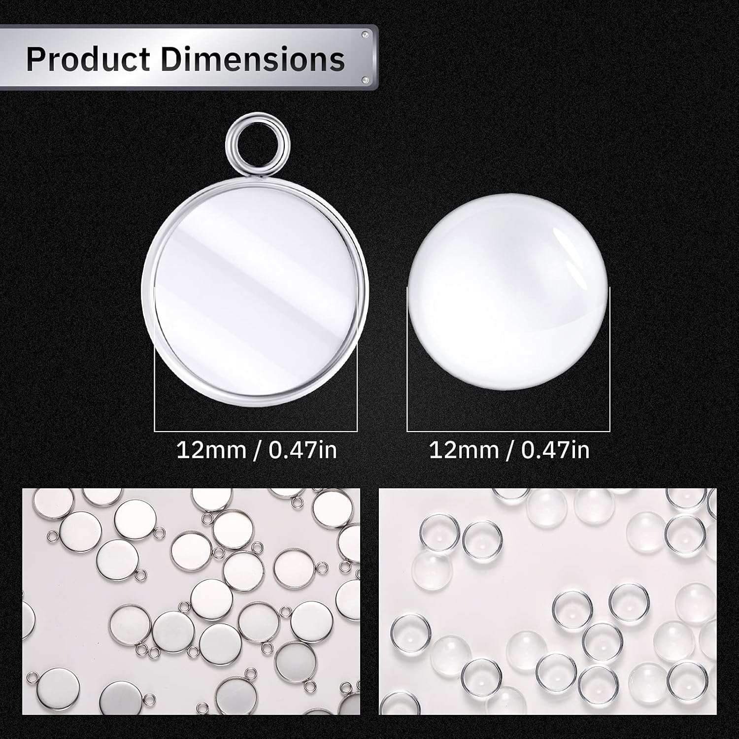 20 Pieces Stainless Steel Roun - Bezels Pendant Resin recension och pris
