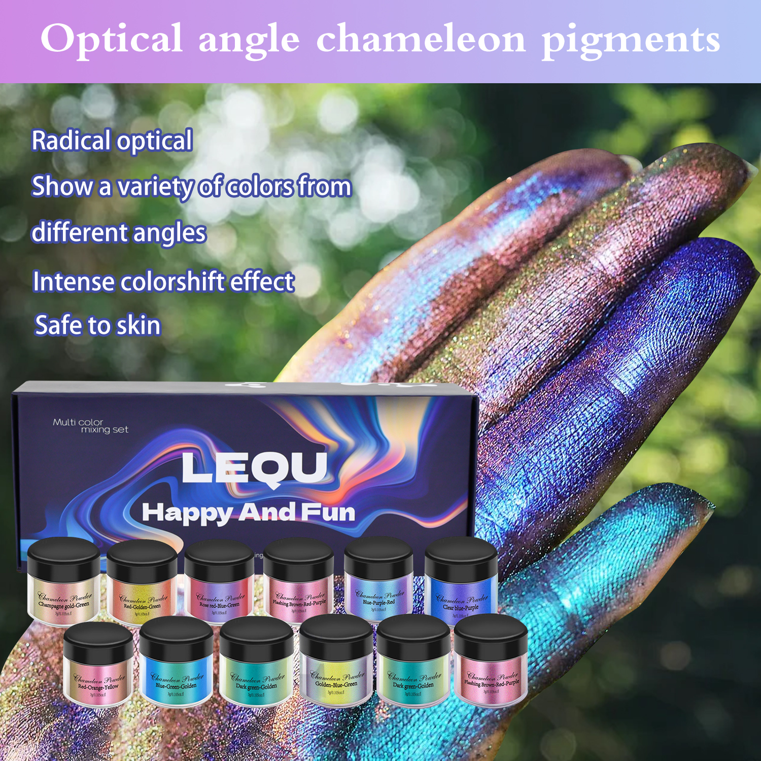 1 Set Chameleon Powder Nail Ch - Glitter Powder Resin recension och pris