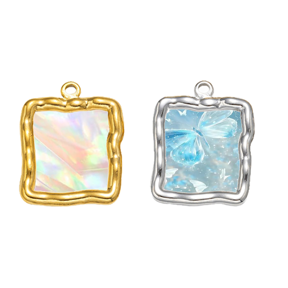 5pcs Stainless Steel Heart Rou - Bezels Pendant Resin recension och pris