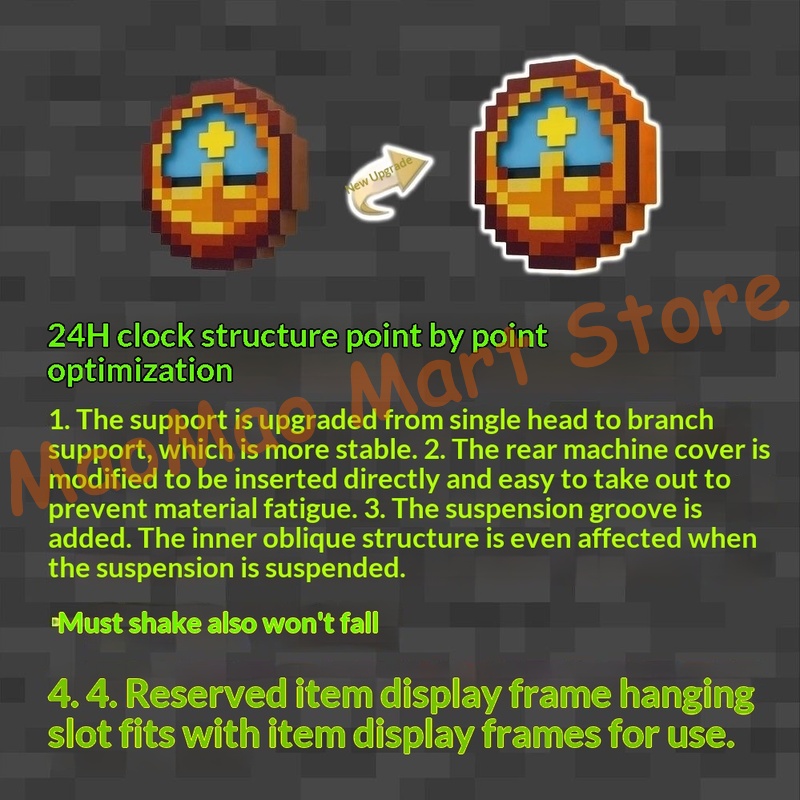 Chic Retro Pixel Art Style Sun - Resin Art Clock recension och pris