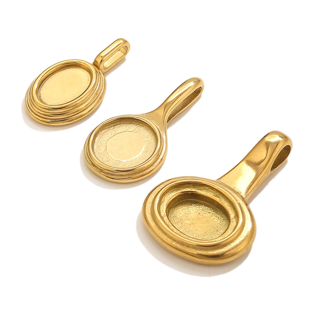 5pcs Stainless Steel Round Ova - Bezels Pendant Resin recension och pris