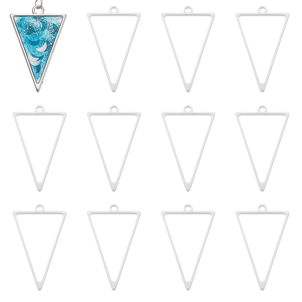 16Pcs Stainless Steel Triangle - Bezels Pendant Resin recension och pris