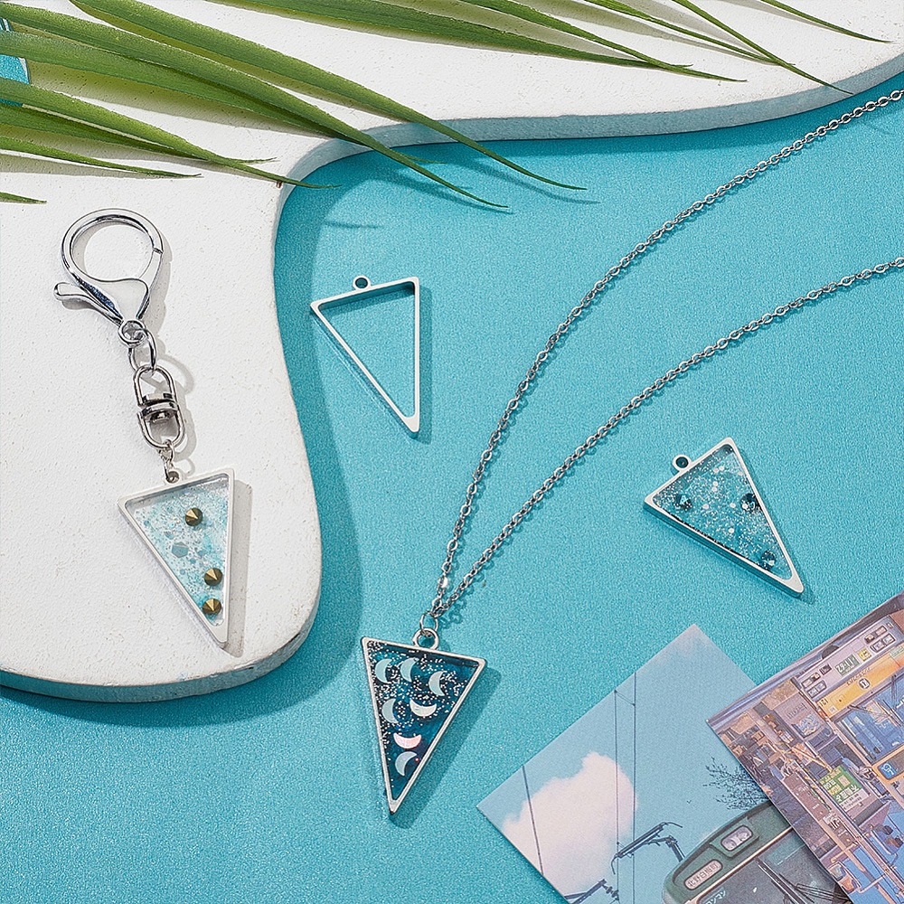 16Pcs Stainless Steel Triangle - Bezels Pendant Resin recension och pris