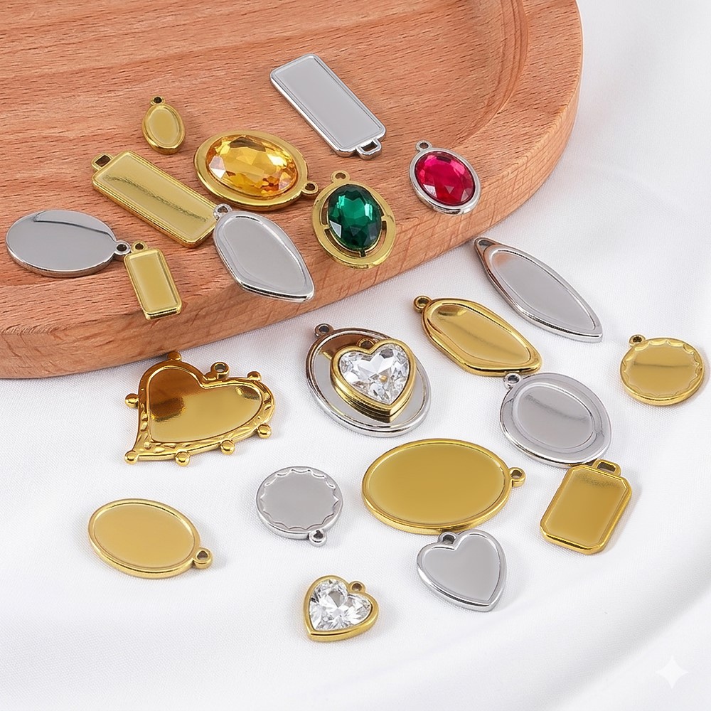 5pcs 1pcs No Fade Stainless Ir - Bezels Pendant Resin recension och pris