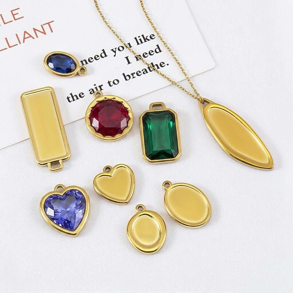 5pcs 1pcs No Fade Stainless Ir - Bezels Pendant Resin recension och pris