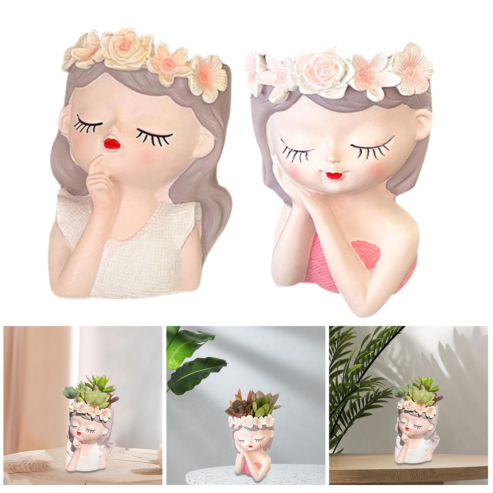 Fairy Head Flower Pot Photo Pr - Resin Art Wedding Gift recension och pris