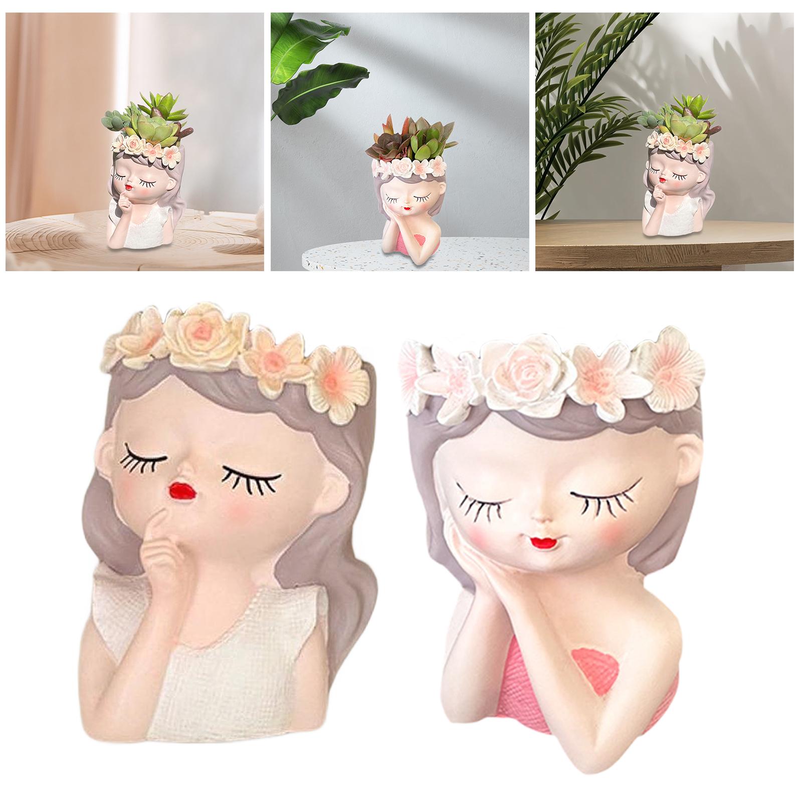 Fairy Head Flower Pot Photo Pr - Resin Art Wedding Gift recension och pris