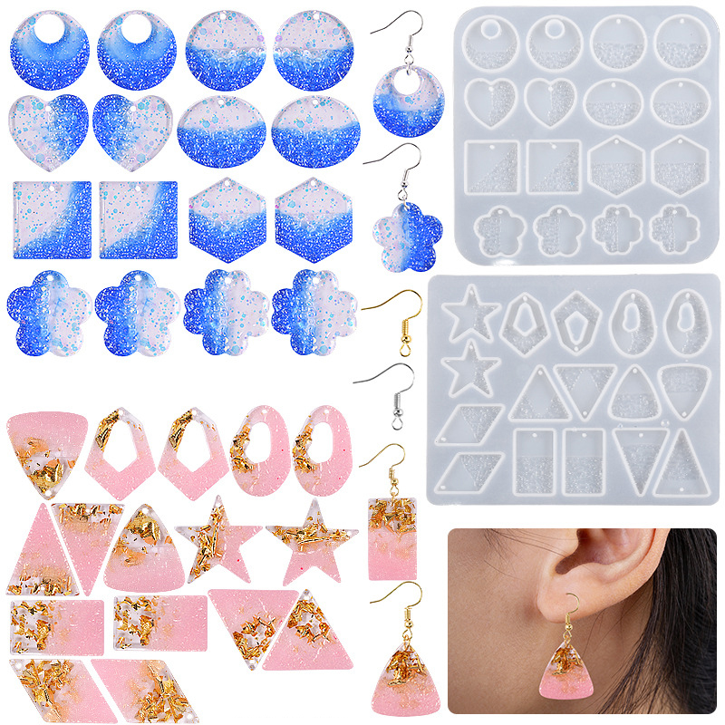 Earring Pendant Epoxy Silicone - Resin Art Alphabet recension och pris