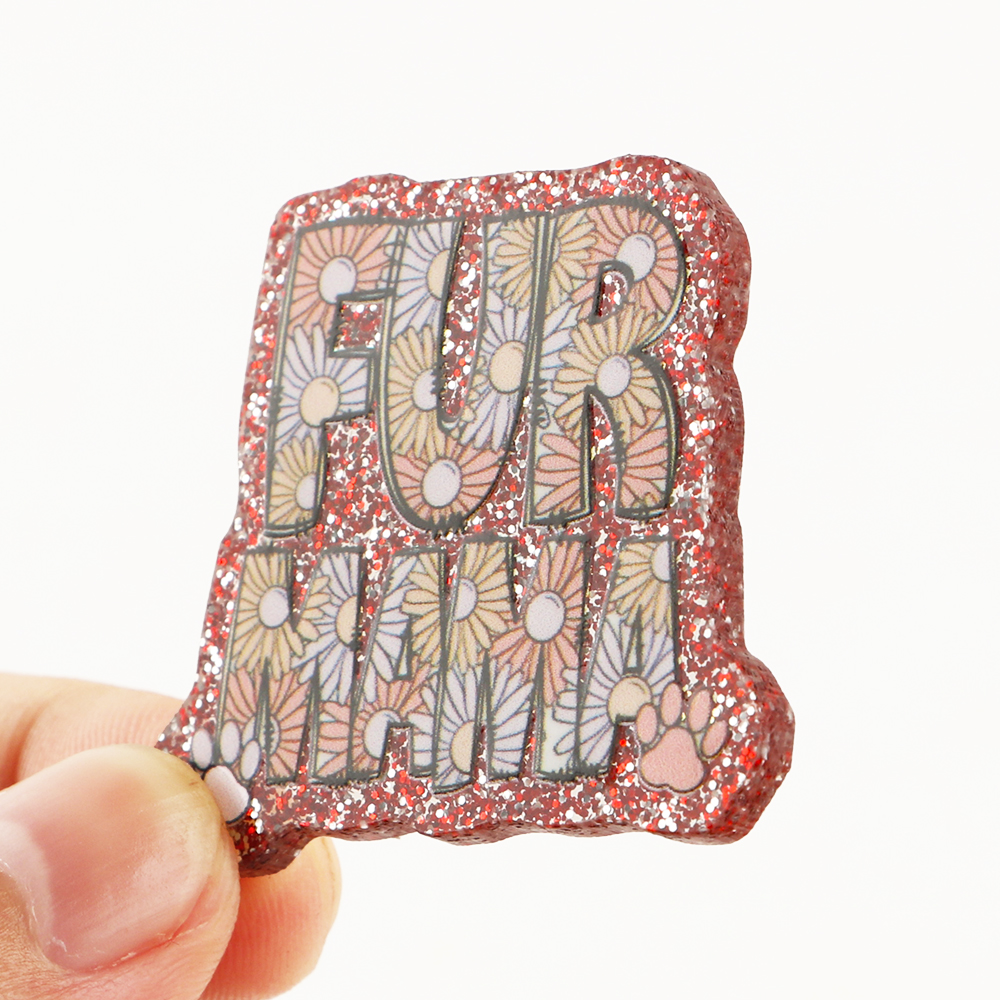 5PCS Text Acrylic Resin Planar - Glitter Powder Resin recension och pris