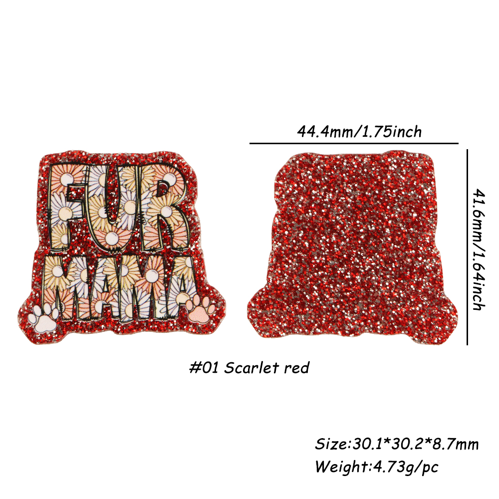 5PCS Text Acrylic Resin Planar - Glitter Powder Resin recension och pris