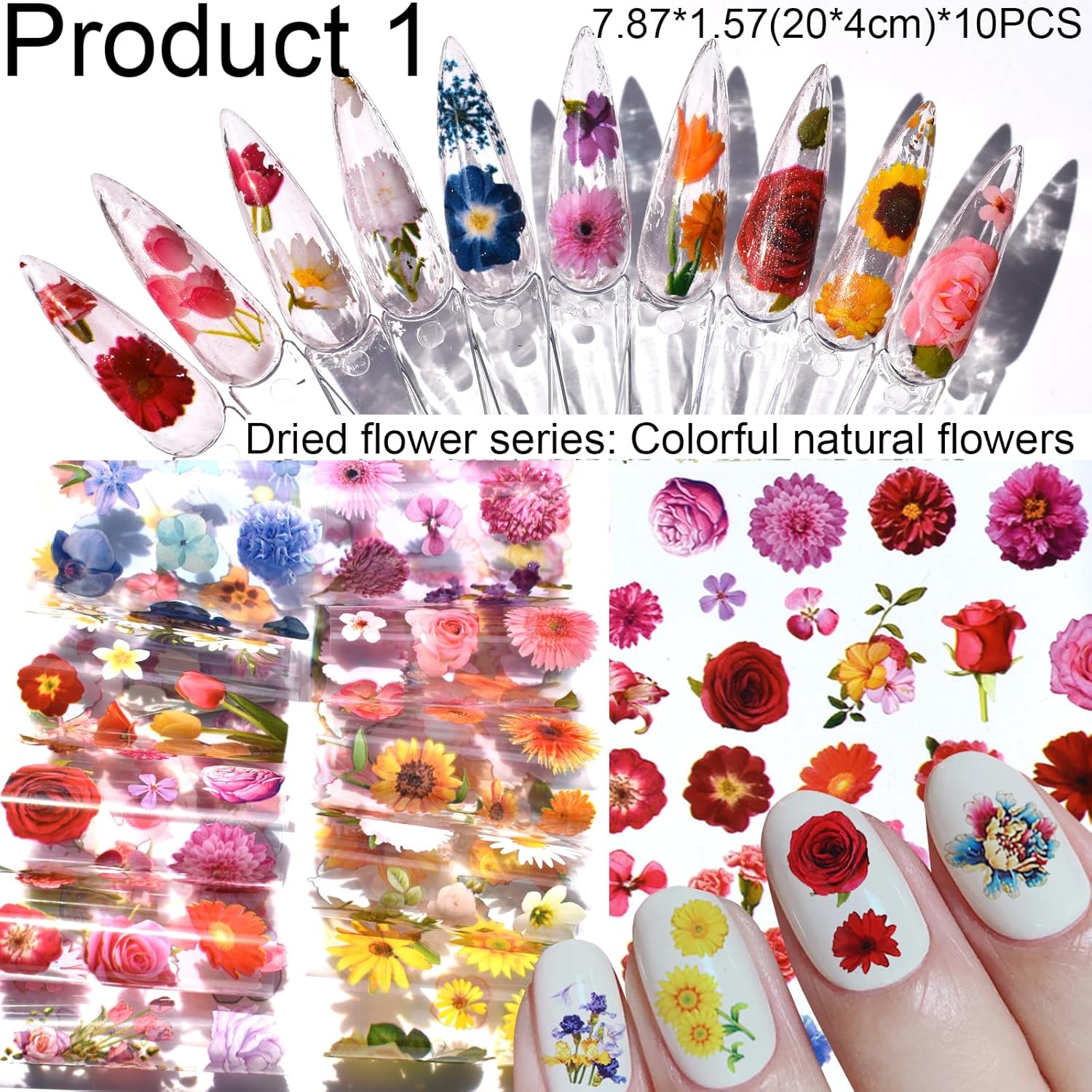 60pcs Nail Art Transfer Foils  - Resin Art Design Images recension och pris