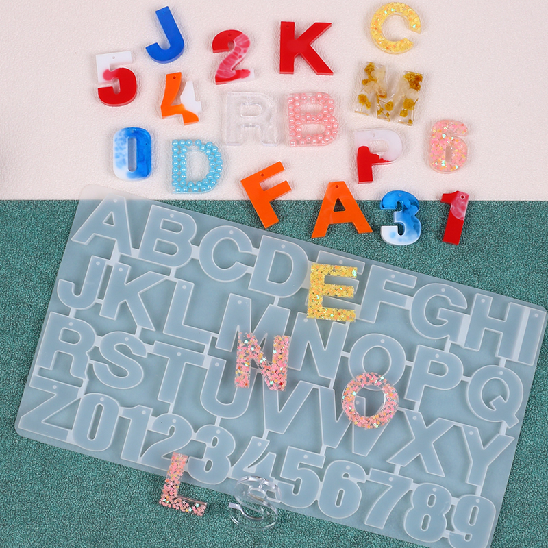 Letter Number Keychain Silicon - Resin Art Alphabet recension och pris