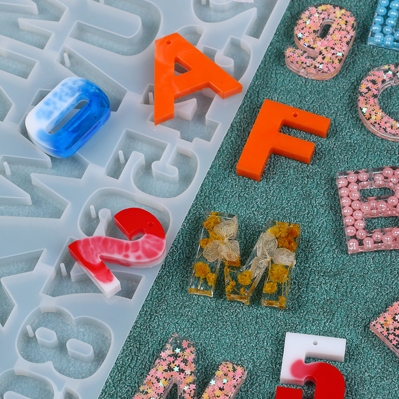 Letter Number Keychain Silicon - Resin Art Alphabet recension och pris