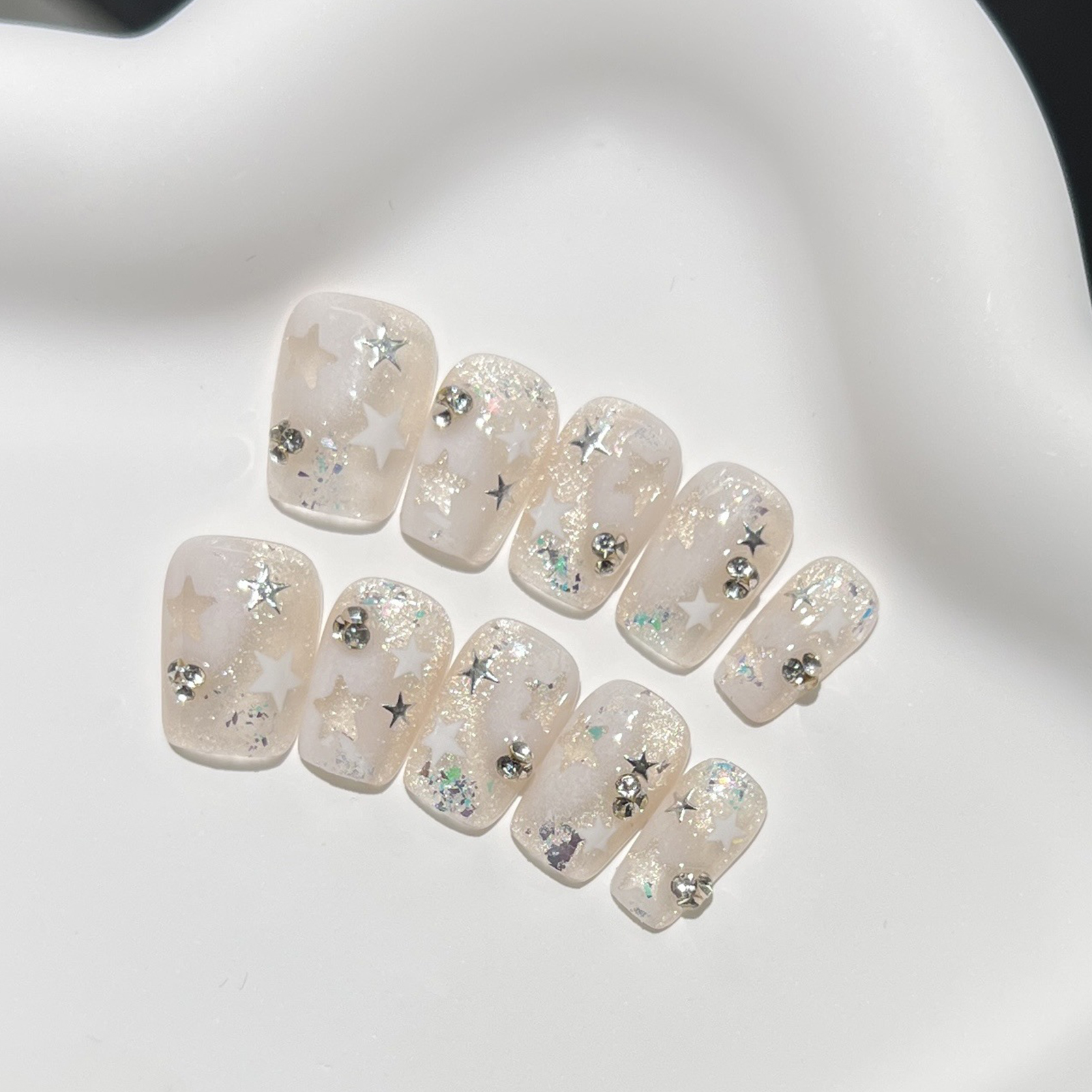 10PCS Short Square Fake Nails  - Resin Art Diy recension och pris