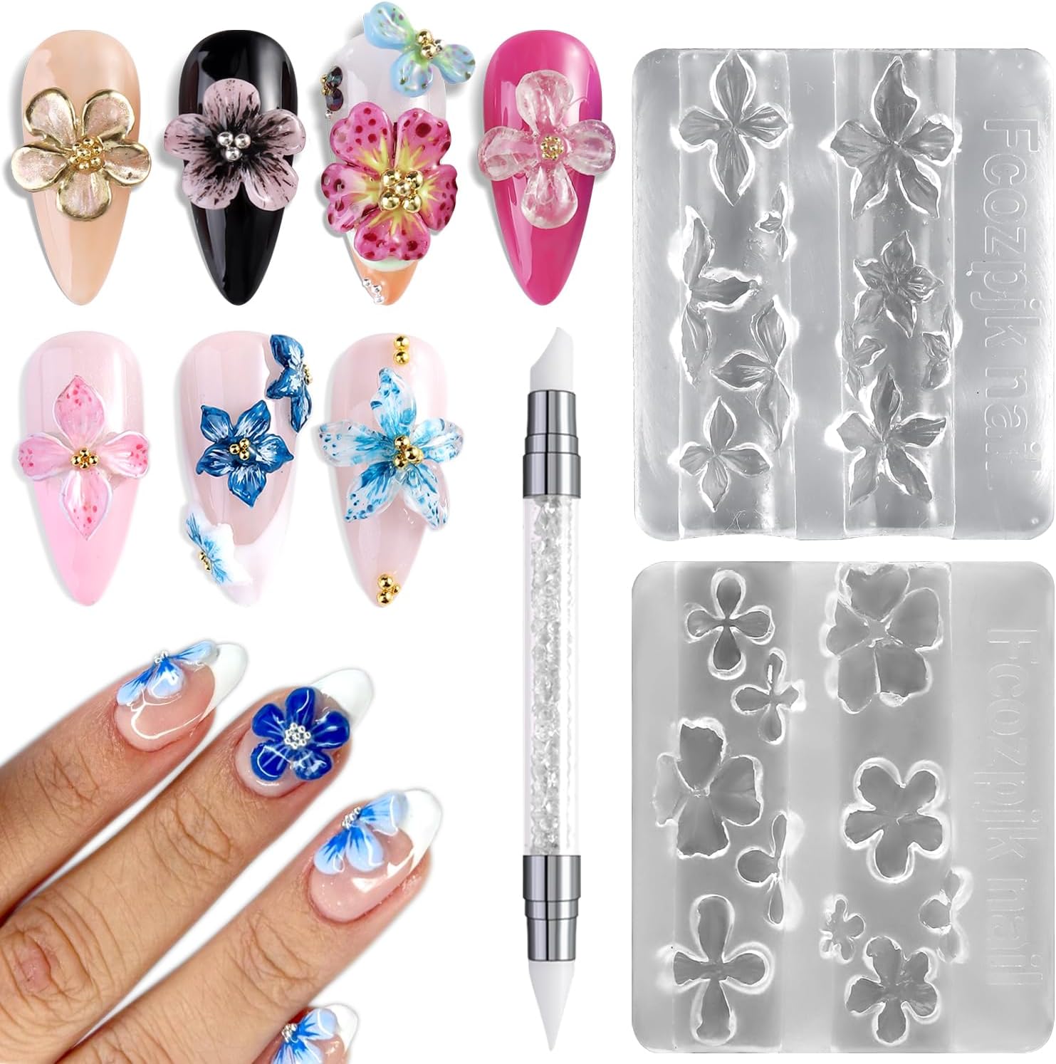 Silicone Nail Art Molds, 2PCS  - Resin Art Design Images recension och pris