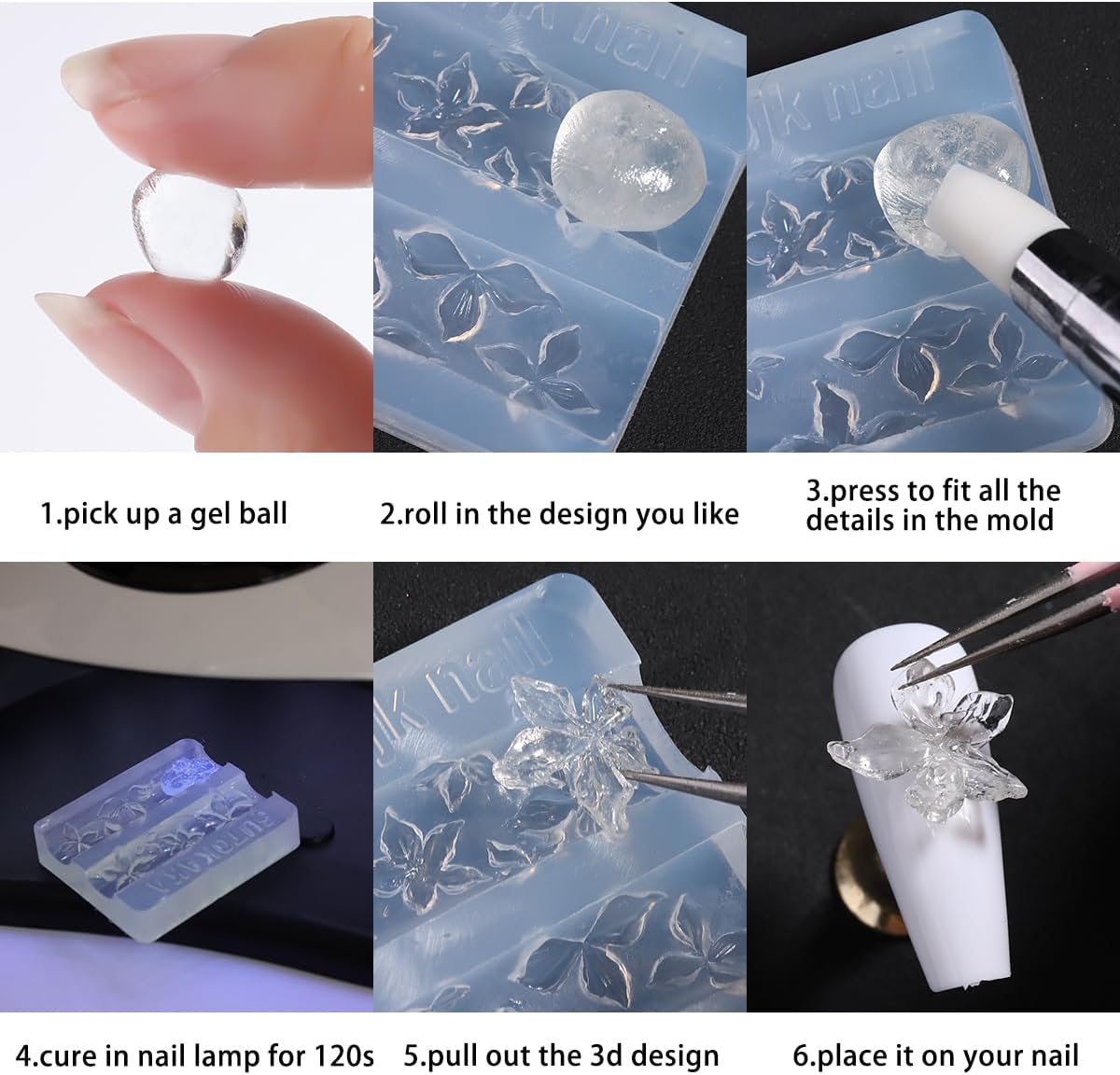Silicone Nail Art Molds, 2PCS  - Resin Art Design Images recension och pris