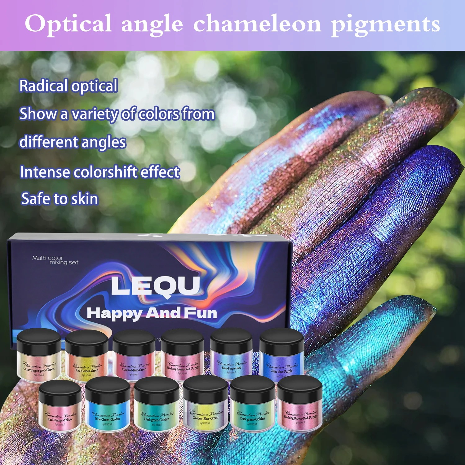 A set of chameleon pink nail c - Glitter Powder Resin recension och pris