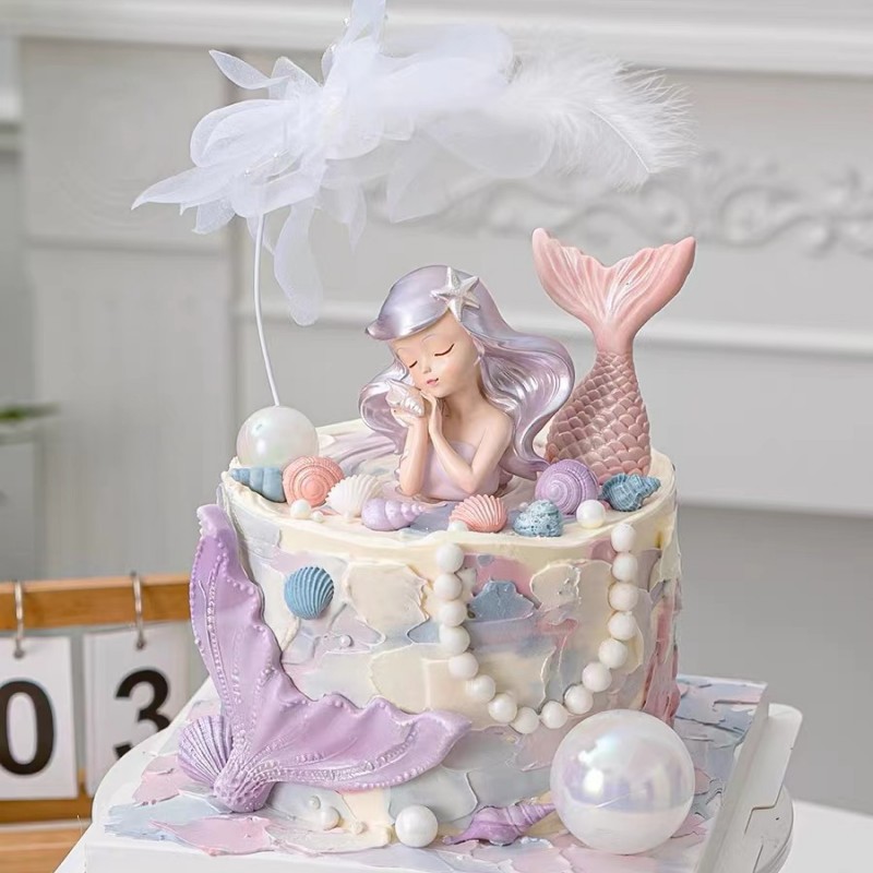 Resin Girl Mermaid Cake Topper - Resin Art Alphabet recension och pris