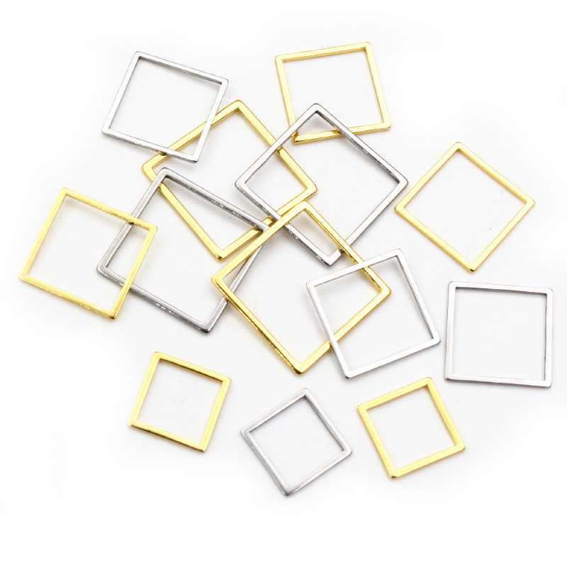 20pcs 3 Size Square Charm Gold - Bezels Pendant Resin recension och pris