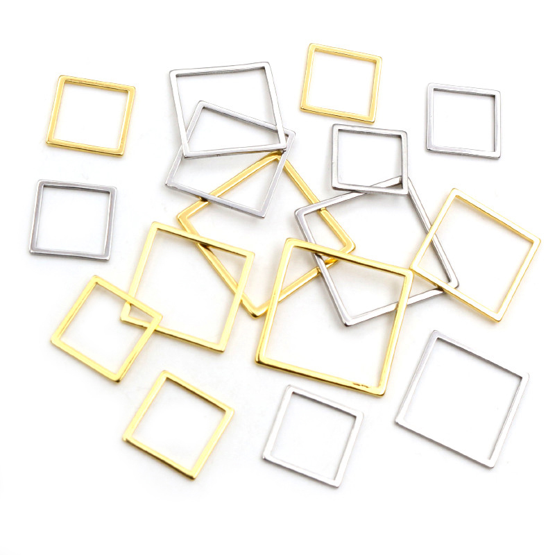 20pcs 3 Size Square Charm Gold - Bezels Pendant Resin recension och pris