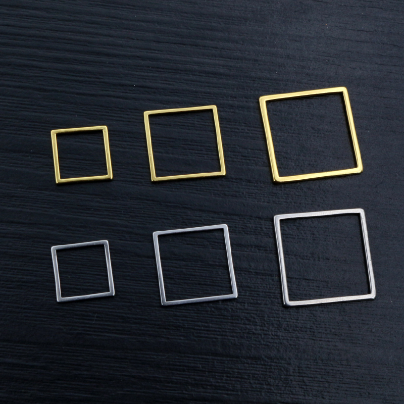 20pcs 3 Size Square Charm Gold - Bezels Pendant Resin recension och pris