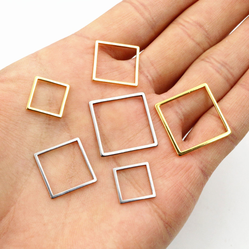 20pcs 3 Size Square Charm Gold - Bezels Pendant Resin recension och pris