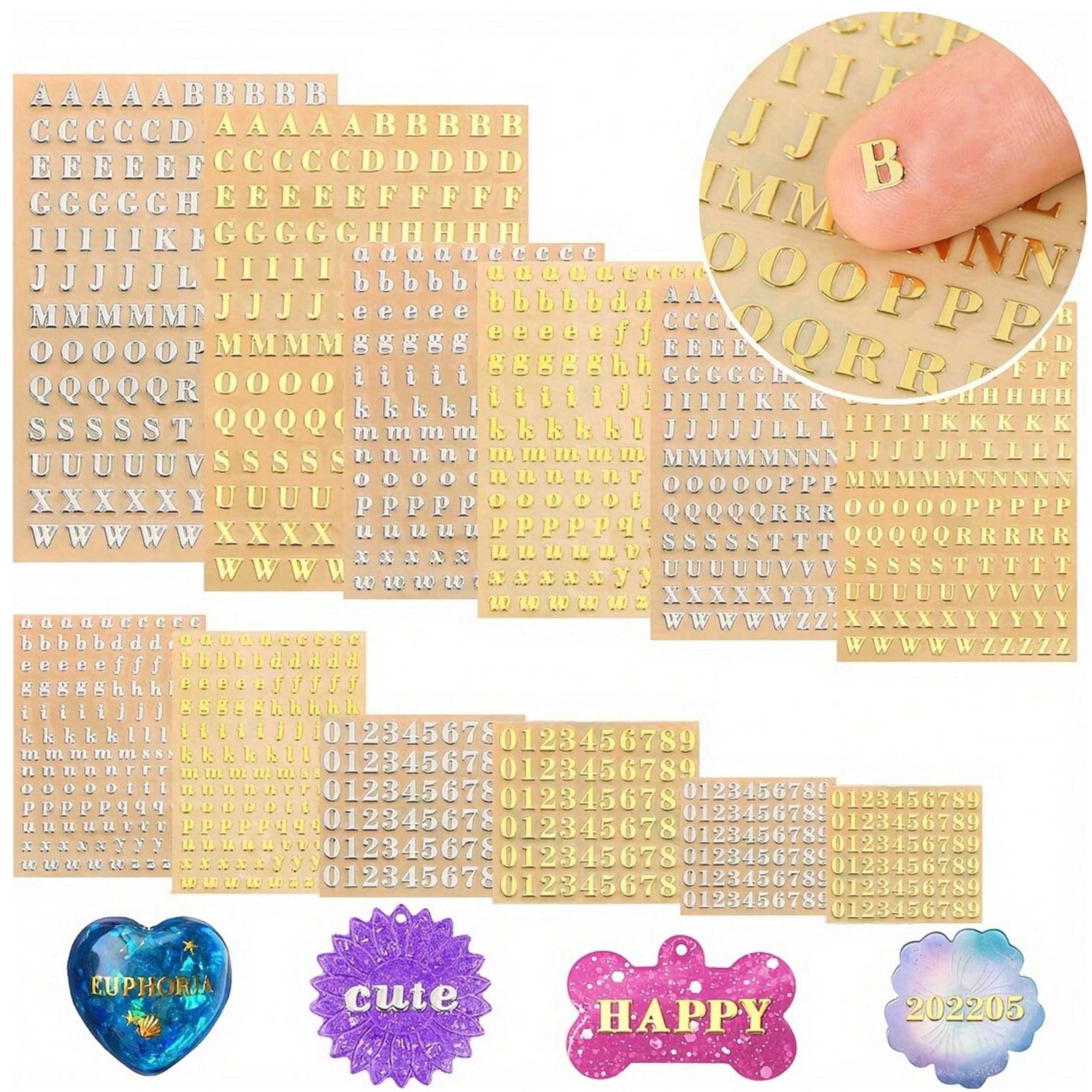 12 Letter Resin Stickers, Mini - Resin Art Alphabet recension och pris