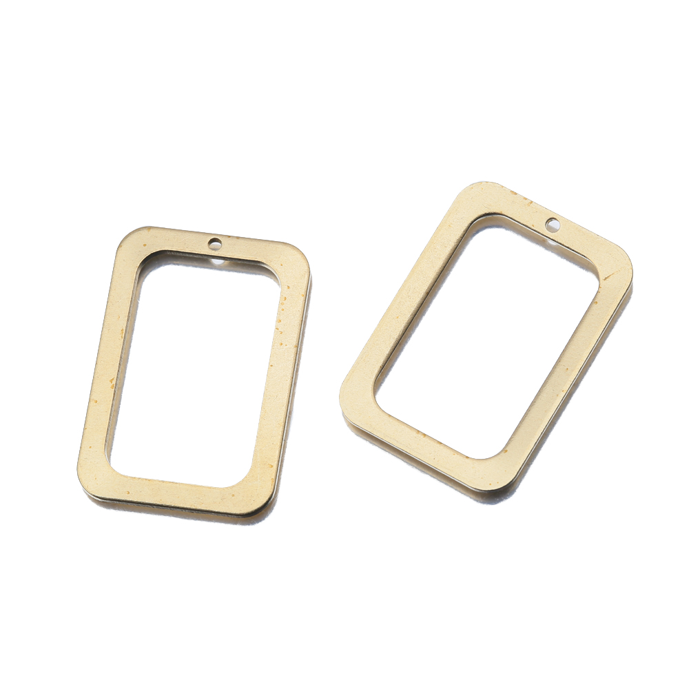 10Pcs Raw Brass Rectangle Holl - Bezels Pendant Resin recension och pris