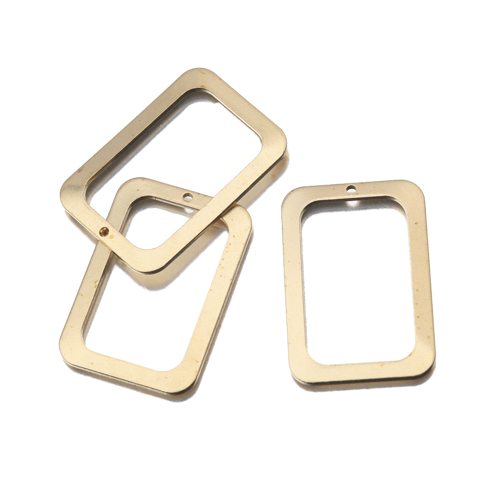 10Pcs Raw Brass Rectangle Holl - Bezels Pendant Resin recension och pris