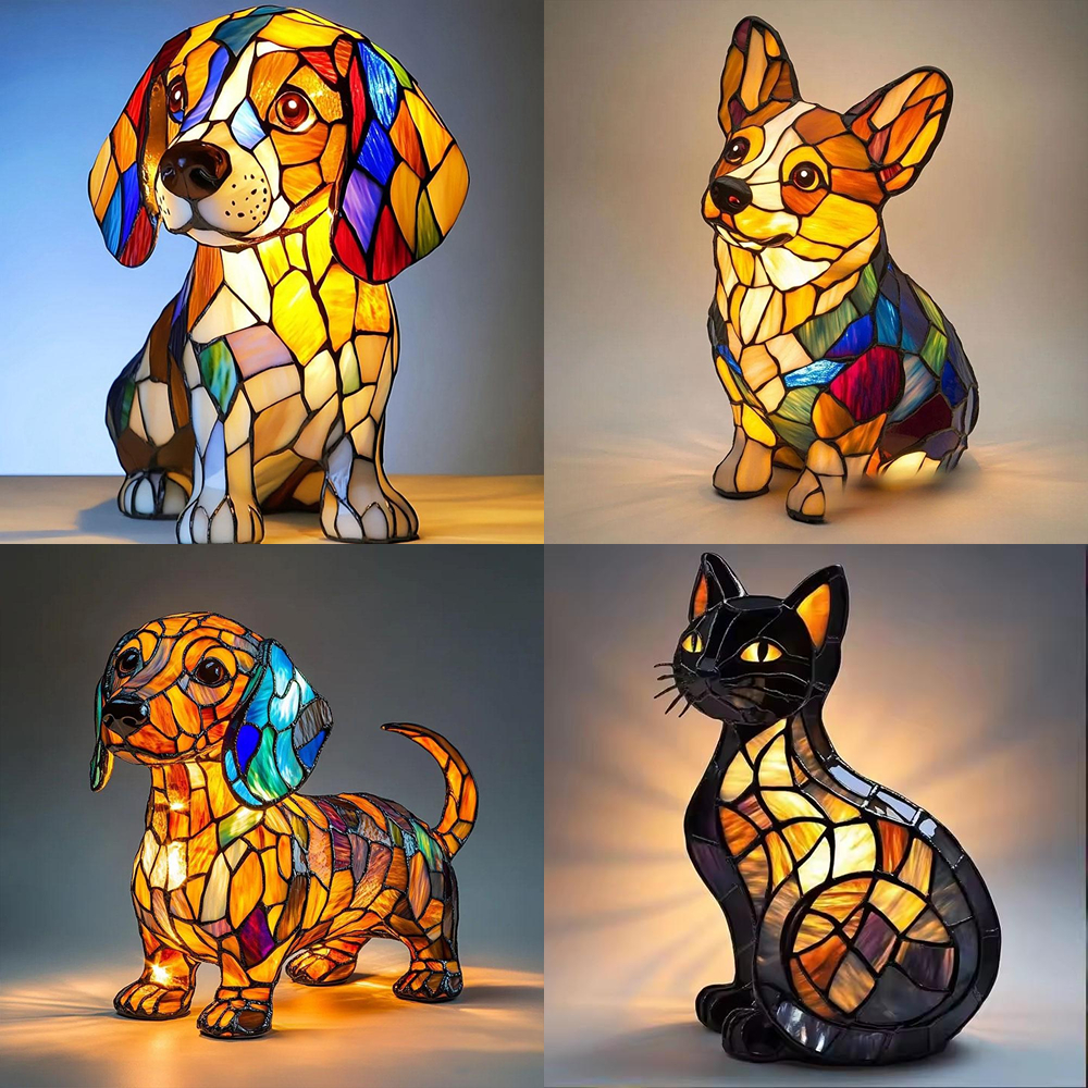 LED 3D Cute Corgi/Pug/Cat Magi - Resin Art Table Top recension och pris