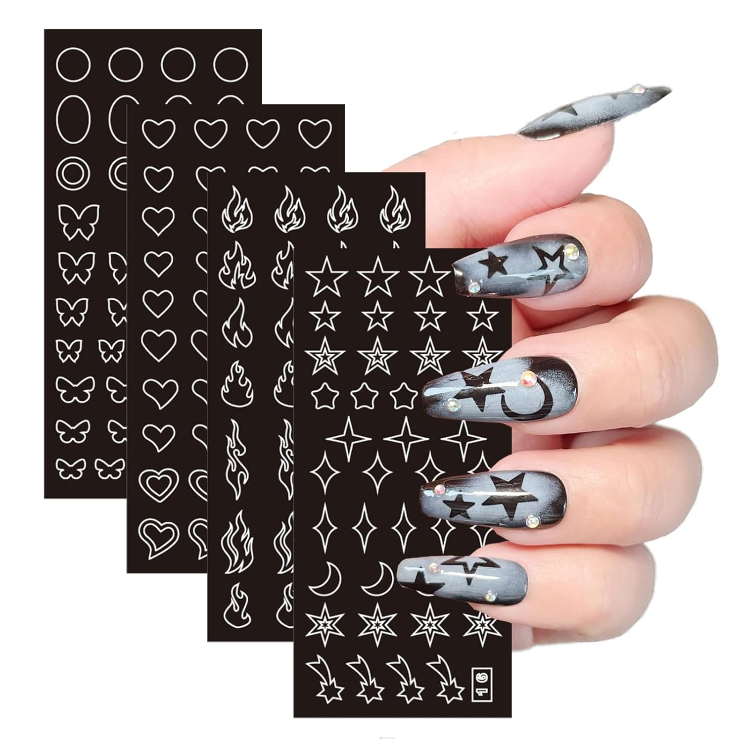 154 Designs Nail Art Stencils  - Resin Art Design Images recension och pris