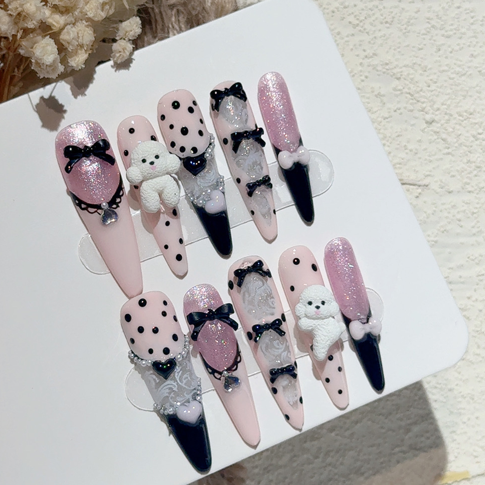 10PCS Black Lace Polka Dot Bal - Resin Art Diy recension och pris