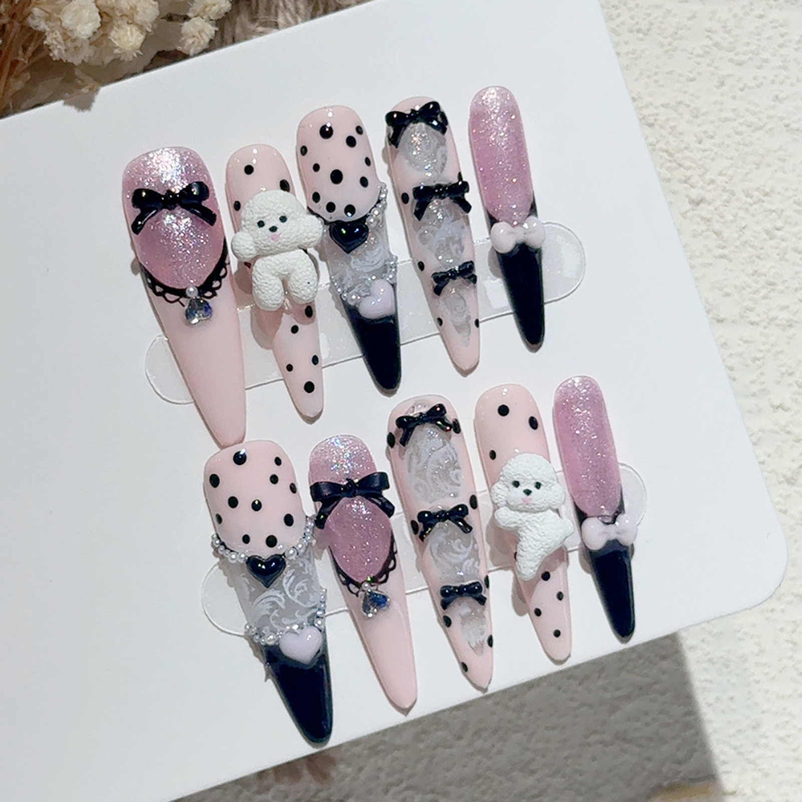 10PCS Black Lace Polka Dot Bal - Resin Art Diy recension och pris