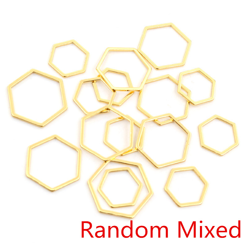 20pcs 3 Size Polygon Charm Gol - Bezels Pendant Resin recension och pris