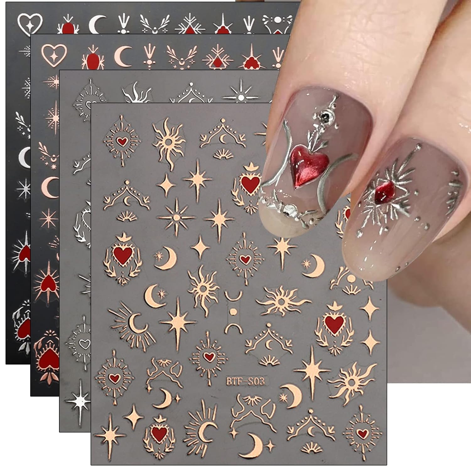 9 Sheets Moon Star Nail Art St - Resin Art Design Images recension och pris