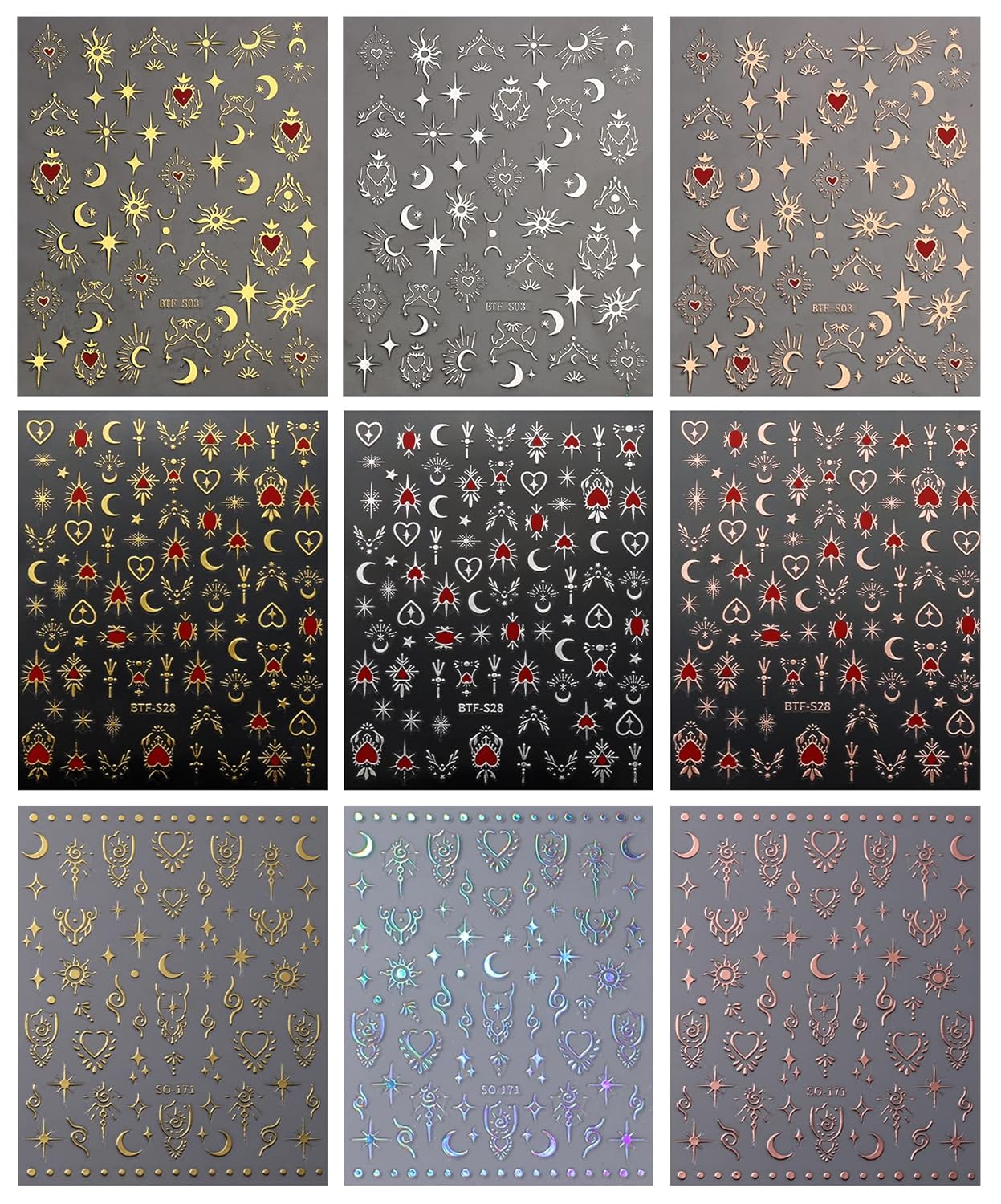 9 Sheets Moon Star Nail Art St - Resin Art Design Images recension och pris