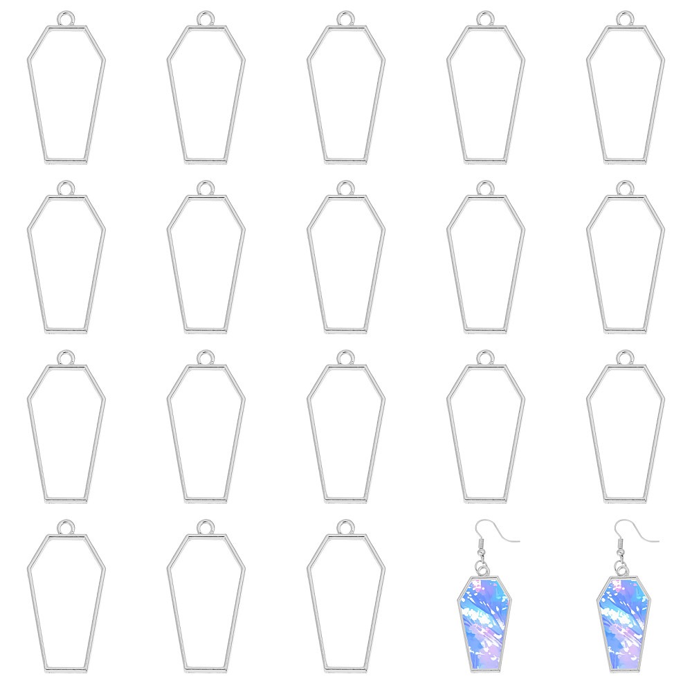 Alloy Open Bezel Blank Coffin  - Bezels Pendant Resin recension och pris