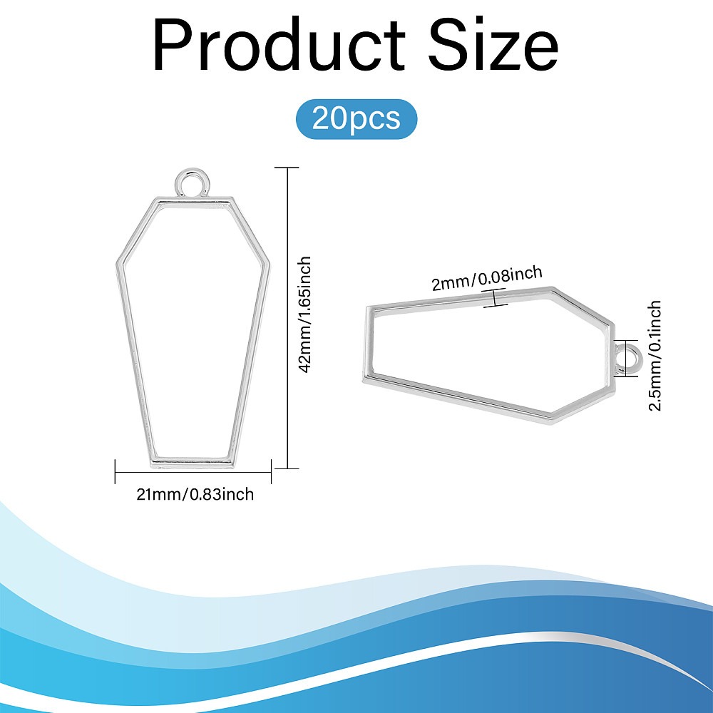 Alloy Open Bezel Blank Coffin  - Bezels Pendant Resin recension och pris