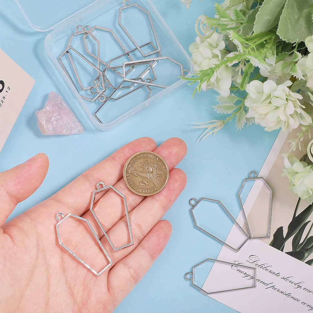 Alloy Open Bezel Blank Coffin  - Bezels Pendant Resin recension och pris