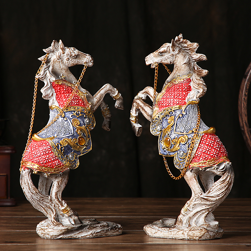 Royal Guards Horse Statue Anti - Resin Art Table Top recension och pris