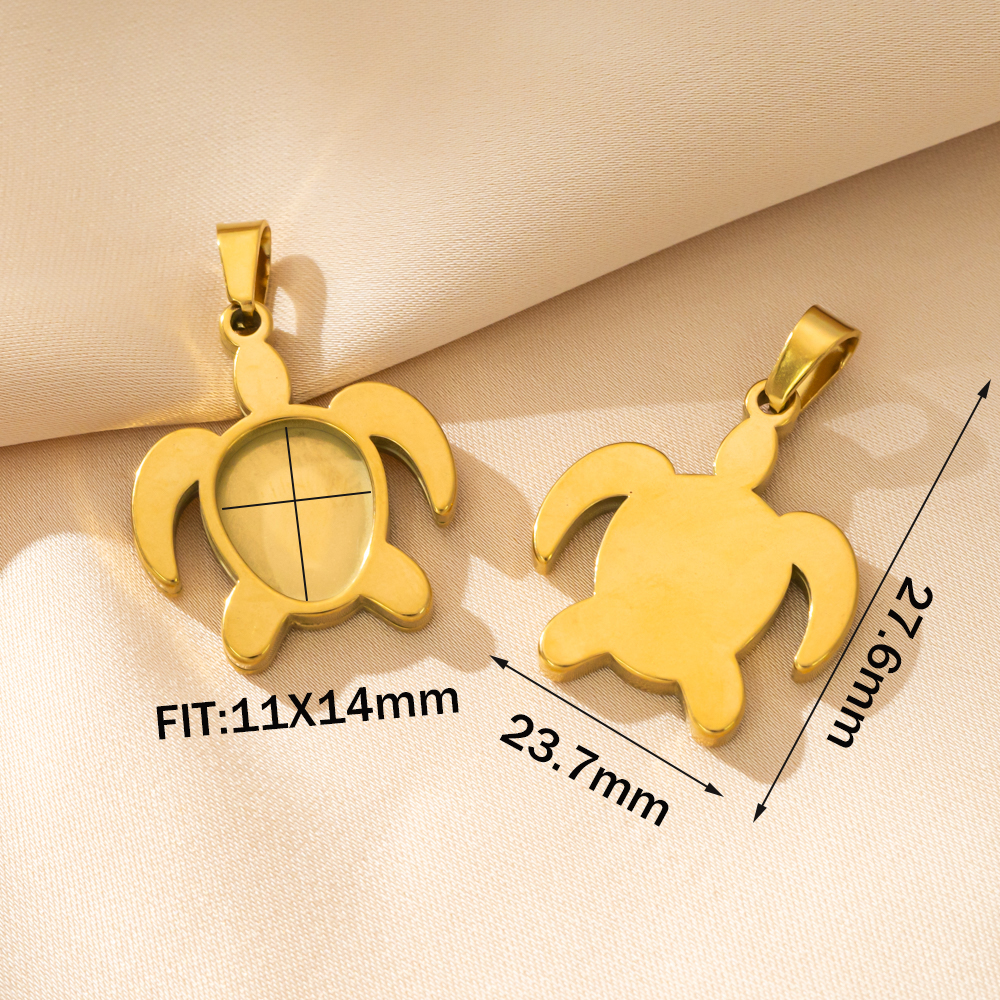 5pcs Stainless Steel Turtle Pe - Bezels Pendant Resin recension och pris